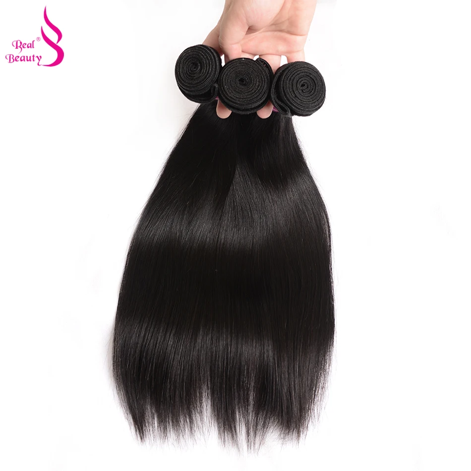 Peruvian Straight Hair 3 Bundles With Closure 4x4 100% Human Hair Bundles With Lace Closure non-Remy Hair 8-28  (17)