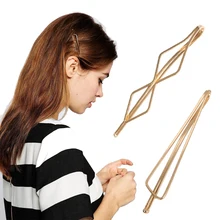 1/2 шт заколка для волос позолоченный металлический треугольный алмаз Заколки для волос, украшенные металлическим кольцом заколки для волос зажим для волос аксессуары для Для женщин и девочек