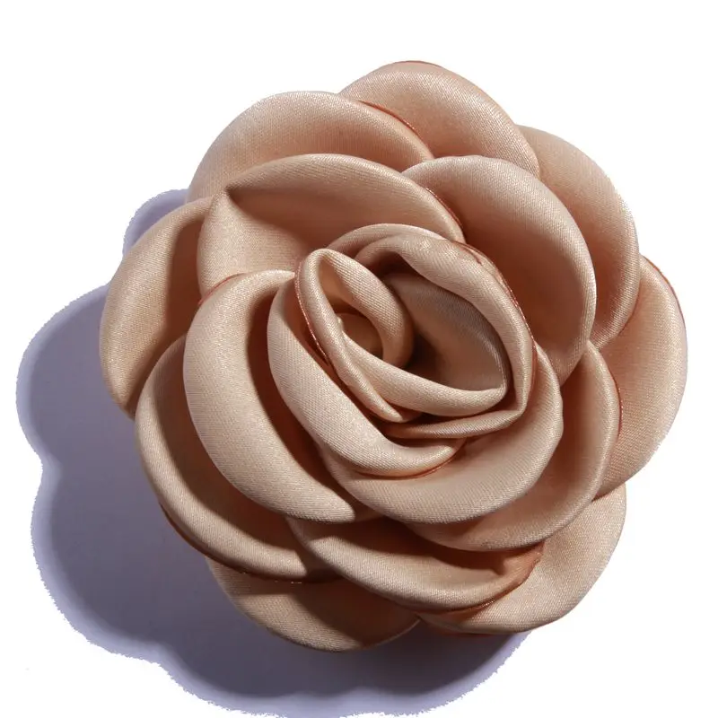 10 шт 9,5 см новорожденный большой обожженную Eage цветок для Заколки для волос Розы Цветы на сатиновой ткане для украшения аксессуары для волос