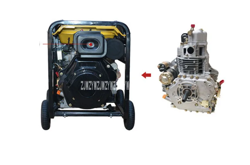 Горячий 6.5KW бытовой небольшой открытый дизельный генератор XD9000SE однофазный 220 V/трехфазный 380 V 50 HZ 80DB(A) 7 M 420cc