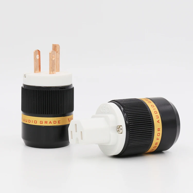 

Factory wholesale pair Viborg Power plug red copper hifi US power plug IEC Female connector audio power plug