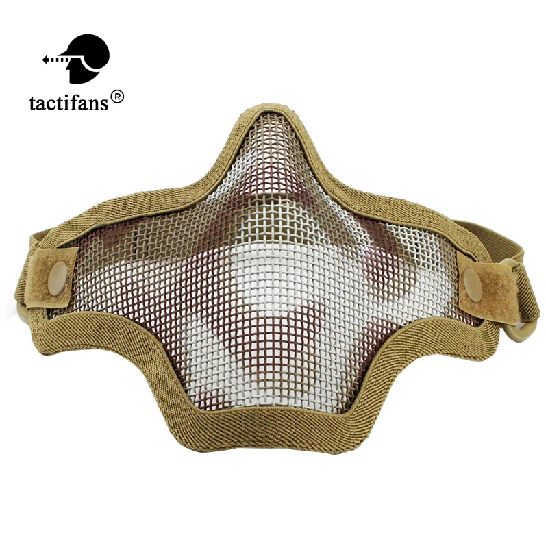 

Tactical Half Face Mask Metal Mesh Lower Half Face Camouflage Mask Goggles Immortal Mask Air Soft Military Combat Skirmish Mask