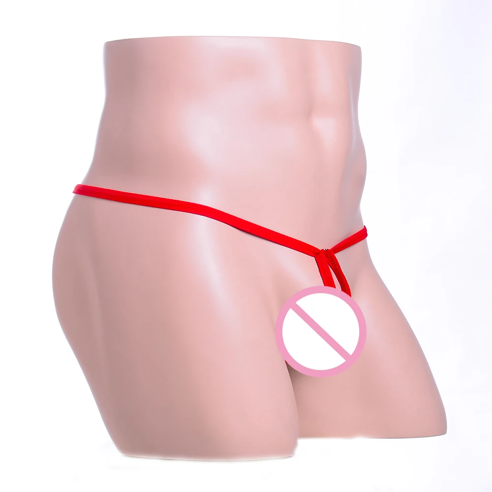 1pcs Sexy Mens Thong G-String Open Ring Mini Briefs Stretchy Underwear Bikini Mens Jockstrap Underwear