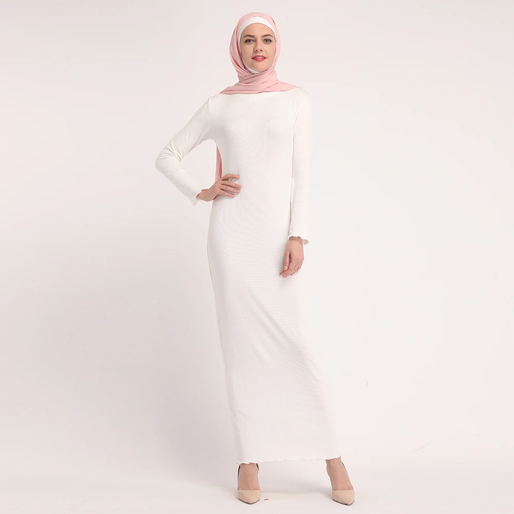 Элегантный мусульманин Абаи Внутреннее платье дна юбка объемный кардиган длинные халаты Туника Ближний Восток Рамадан Исламская, молитвенная