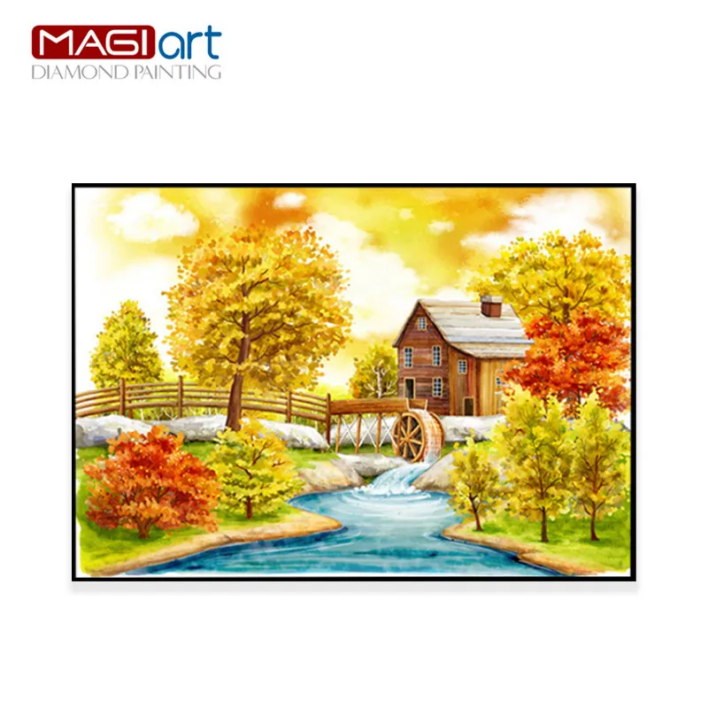 

Diamond painting accessories,Diamond embroidery,5D DIY mosaic Diamant, picture of rhinestone,full round Country scenery ZML014