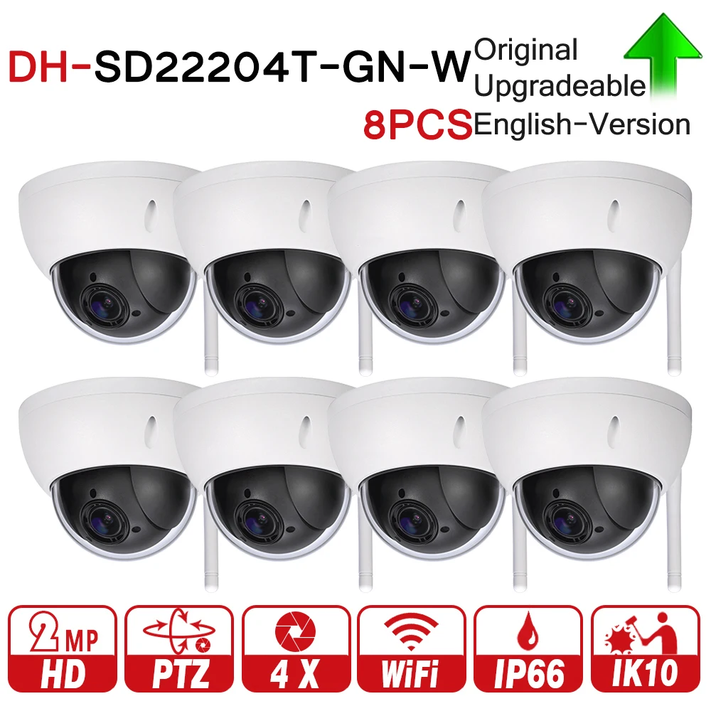 

DH SD22204T-GN-W 2MP 1080P 4X Optical Zoom WiFi High Speed PTZ Wireless Network IP Camera WDR ICR DNR IVS IP66 IK10 8pcs/lot