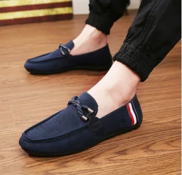 

2018 Men Casual shoes Cow Suede Leather Loafers Leather Driving Moccasins Slip on Shoes Men Comfortable and breathable EUR39-44