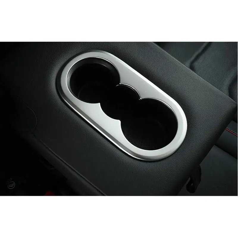 

Car stainless steel Interior Rear Seat Water Cup Holder Cover Trim For VW TIGUAN 2017 2018