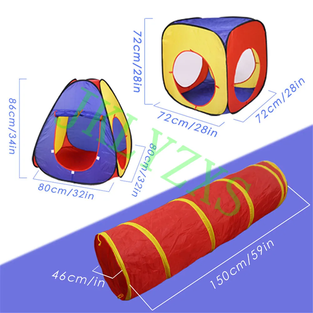 Детский игровой домик, игрушечные палатки, разноцветный детский туннель для детского дома, переносной детский шатер, палатка-бассейн