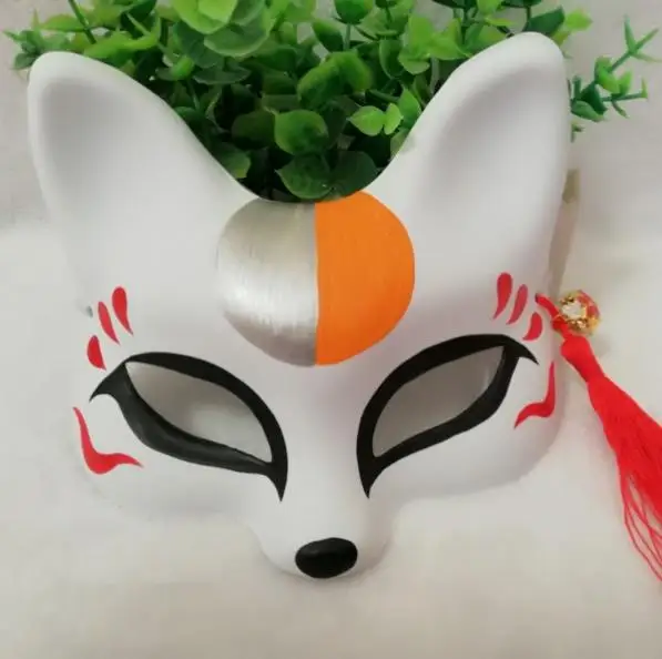 Японское аниме Natsume Yuujinchou Husky Fox МАСКА ручная роспись ПВХ лиса половина косплей с маской для лица Хэллоуин
