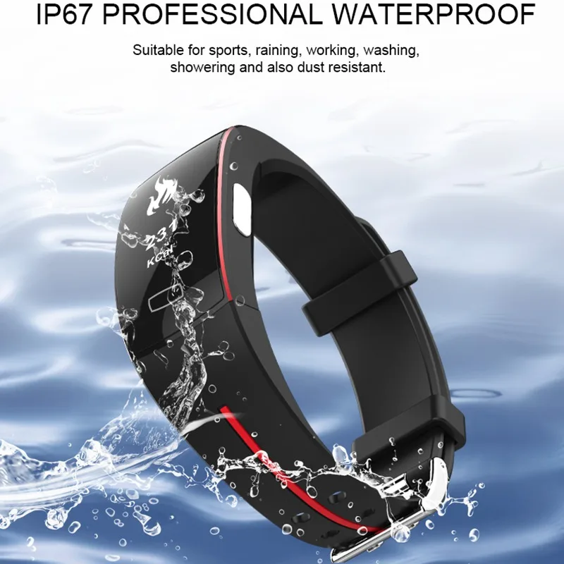 P3 Smart Bracelet ECG Blood Pressure Exercise Heart Rate Monitoring Tracker for IOS /Android Smart Band