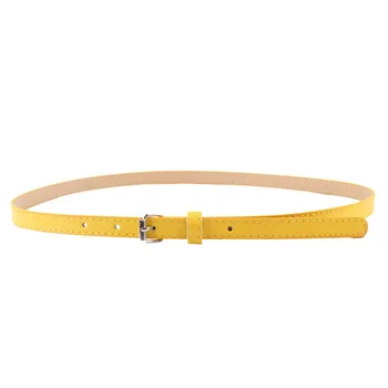 

Women Waist Belt Female Hot Newest Design Fashion Candy Color Thin Leather Waistband Small steel buckle Belt Adjustable belts
