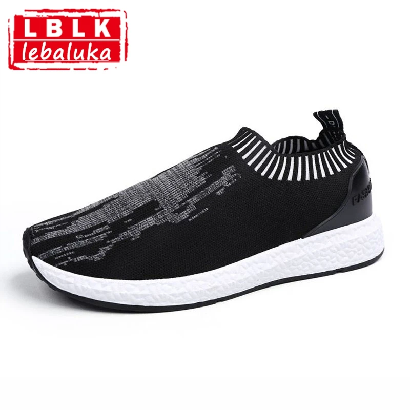 LebaLuka Men Simple Casual Shoes Slip On Breathable Flats Shoes