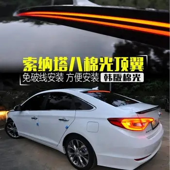 

For Hyundai Sonata Car Decoration 2011 2012 2013 2014 2015 2016 2017 ABS Plastic Paint Painting Color Rear Trunk LED Spoiler
