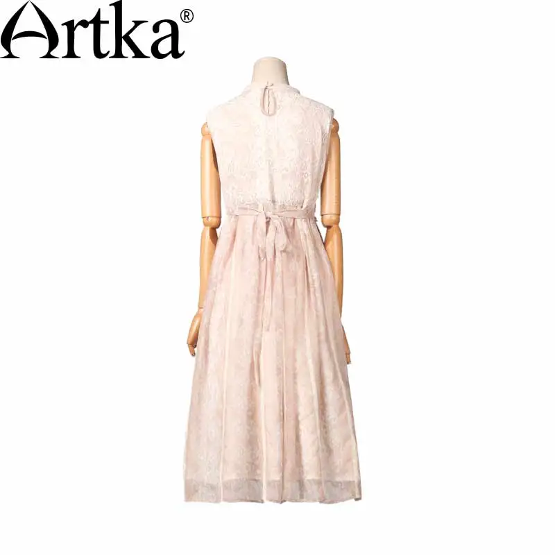 Artka женская Летний Новый Кружева Лоскутная Шифоновое Платье Винтаж Стенд
