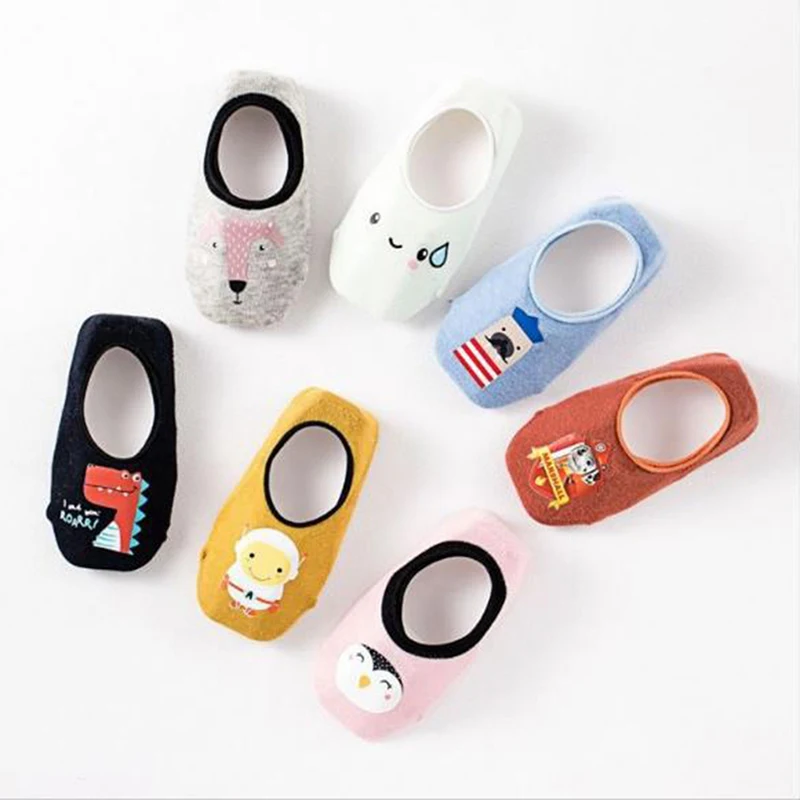 

1 Pair Cute Cartoon Animal Baby Boat Socks Boy Girl Kids Invisible Short Anti-skid Floor Socks Infant Toddler Socks