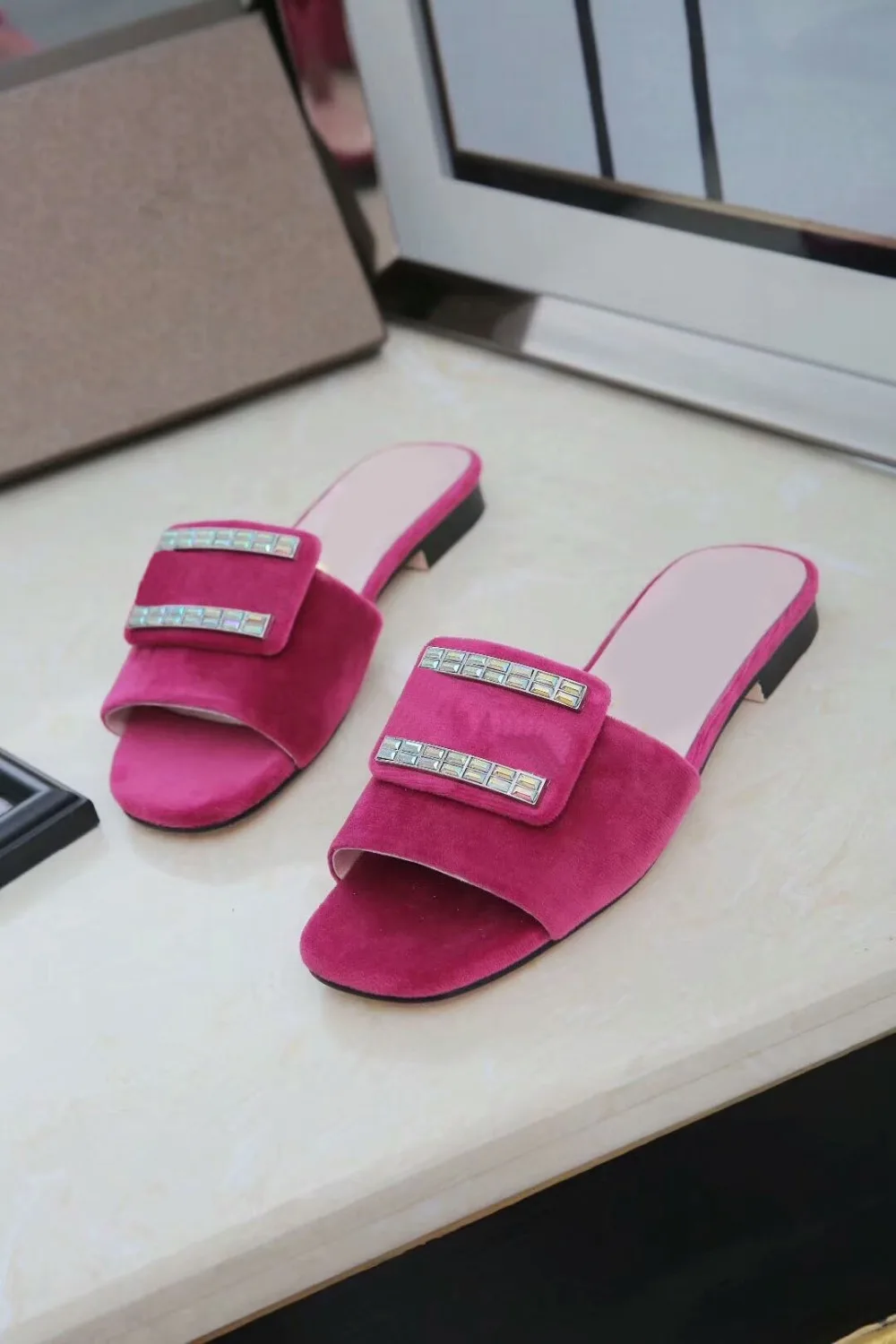 Dhl Envío De Cuero borgoña Sandalias rojo azul Mocasines Zapatillas señoras Mujeres púrpura Clásico Genuino Negro aa5xwrSpq