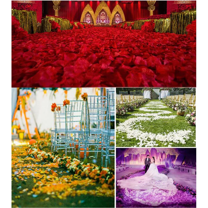 

1000Pcs Bulk Rose Petals Artificial Fake Silk Rose Petals Can Be Reused Petals 38 Colors Wedding Decoration Supplies Hot
