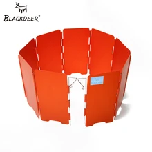 BLACKDEER Camping Gas Stove Wind Shield Foldable Anodized Aluminum Windproof Outdoor Folding Windshield 9-Plate With Storage bag