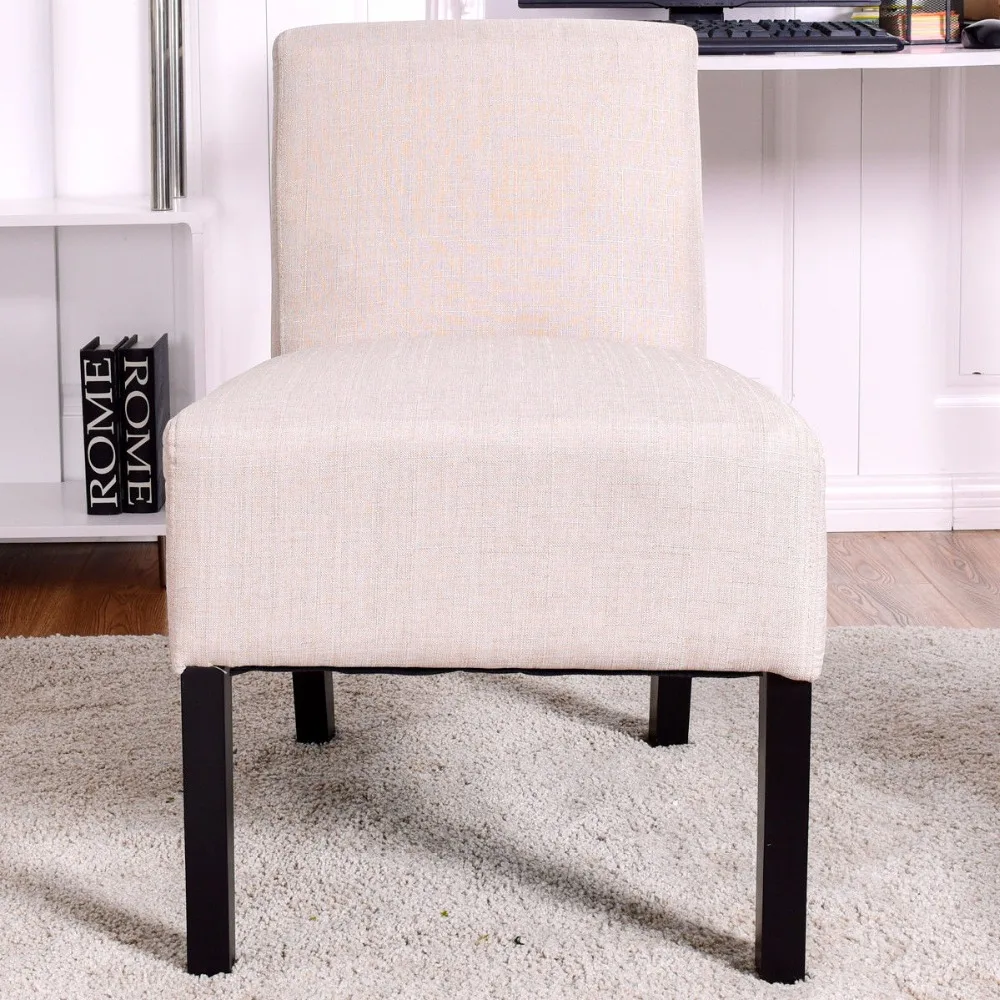 

Giantex Armless Contemporary Dining Chair Upholstered Seat Furniture Beige Living Room Furniture HW57103