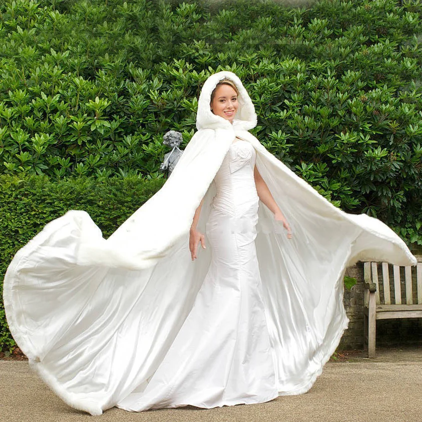 winter wedding bridal cape