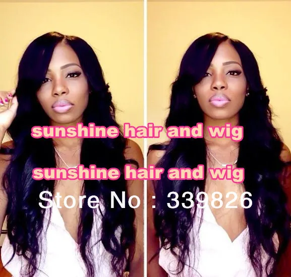 Your reliable choice 26&quot #1B Loose wave100% Peruvian human virign hair glueless lace front wigs for black women Free shipping |