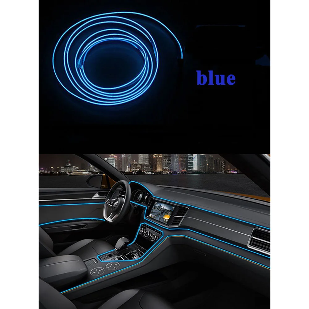 Новейший микро-usb адаптер, Автомобильный интерьер атмосфера фары дизайн для Audi TT A1 S3 S4 S5 S6 S8 A3 A4 B6 B8 B7 B5 A6 C5 C6 Q5 A5 Q7 авто аксессуары - Название цвета: Синий