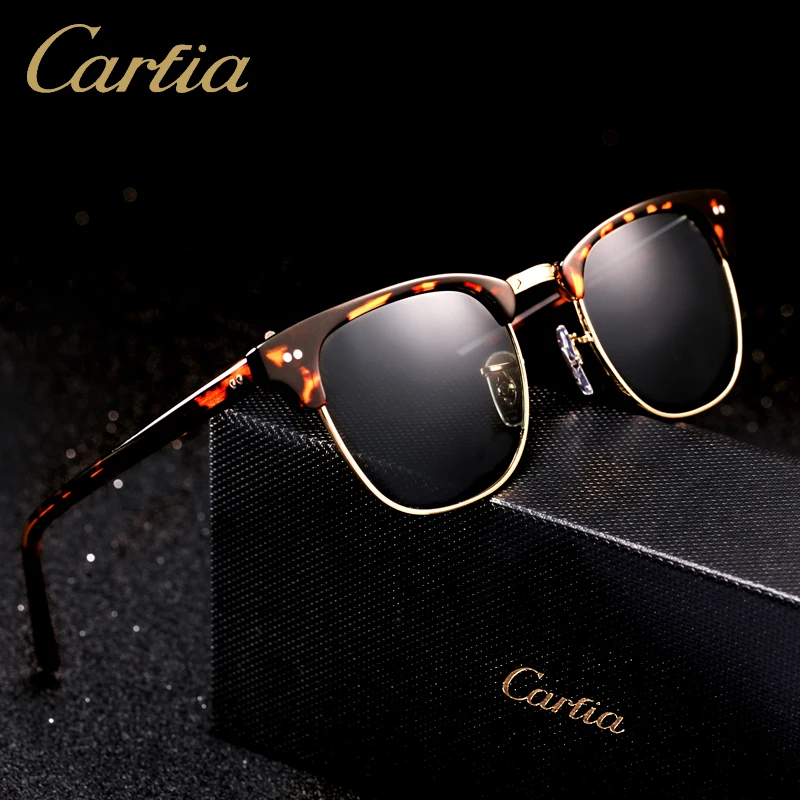 

Carfia 2018 Men Retro Polarized Sunglasses Women Classic Retro Rivet Shades Vintage Sun glasses Brand Designer 100% UV400