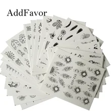 Addfavor 5 шт. ожерелье наклейка на ногти Водная передача черный дизайн ногтей Наклейка s наклейка DIY украшения ногтей Фольга маникюрные инструменты