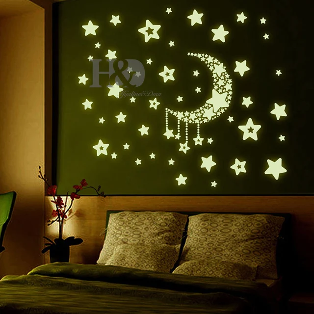 Ds1500650 Diy Kid S Room Decoration Wall Decor Star And Moon Glow In Ds1500650 Diy Kid S Room Decoration Wall Decor Star And Moon Glow In The Dark Luminous