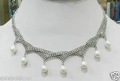 

Hot sale Free Shipping>>7-9mm White Akoya Pearl Pendant Necklace 18" AAA