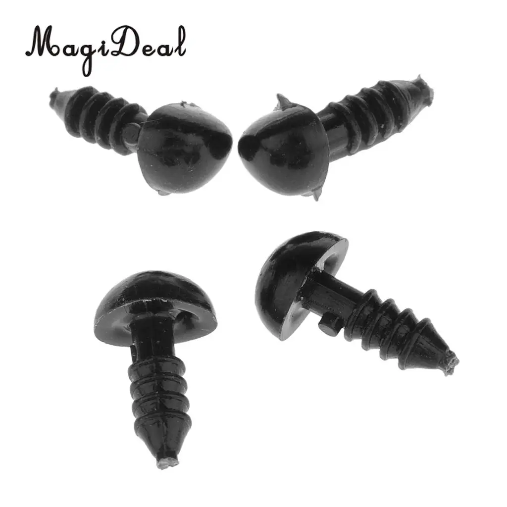 MagiDeal High Quality 100Pcs Plastic DIY Craft Animal Triangle Nose for Bear Dog Animal Toy Puppets Doll Black 7x9mm