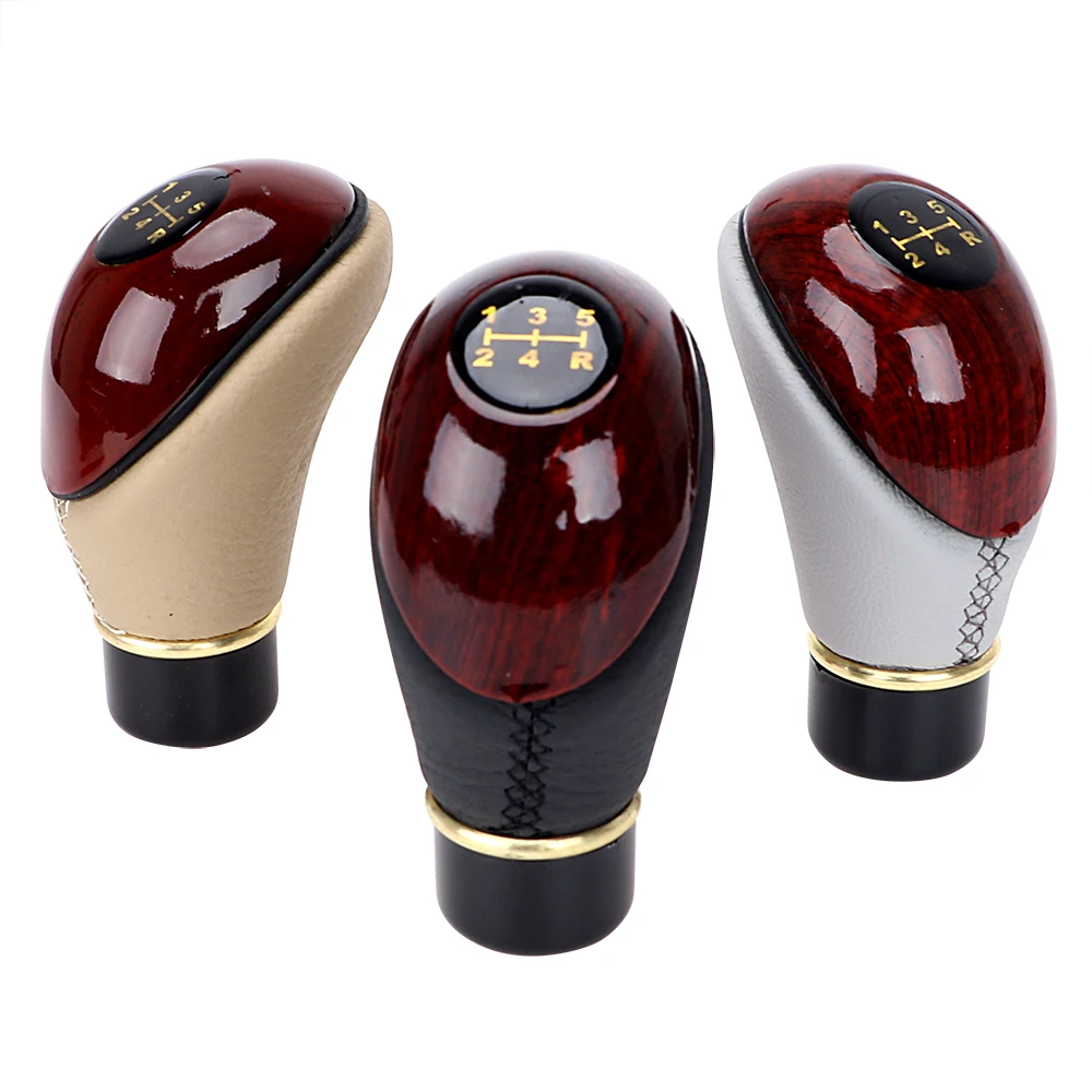 

Handball Lever Shifter Gear Shift Knob Auto Transmission Gearstick 5-Speed Artificial Peach Wood Automatic Gear Universal