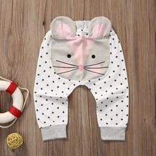 Новые брендовые штаны-шаровары для маленьких мальчиков и девочек, длинные штаны с милыми рисунками, леггинсы, брюки, одежда для малышей