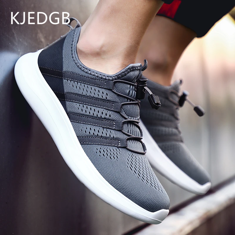 

KJEDGB New 2019 Ultralight casual mesh shoes men breathable summer flats loafers trainers comfortable men sneakers