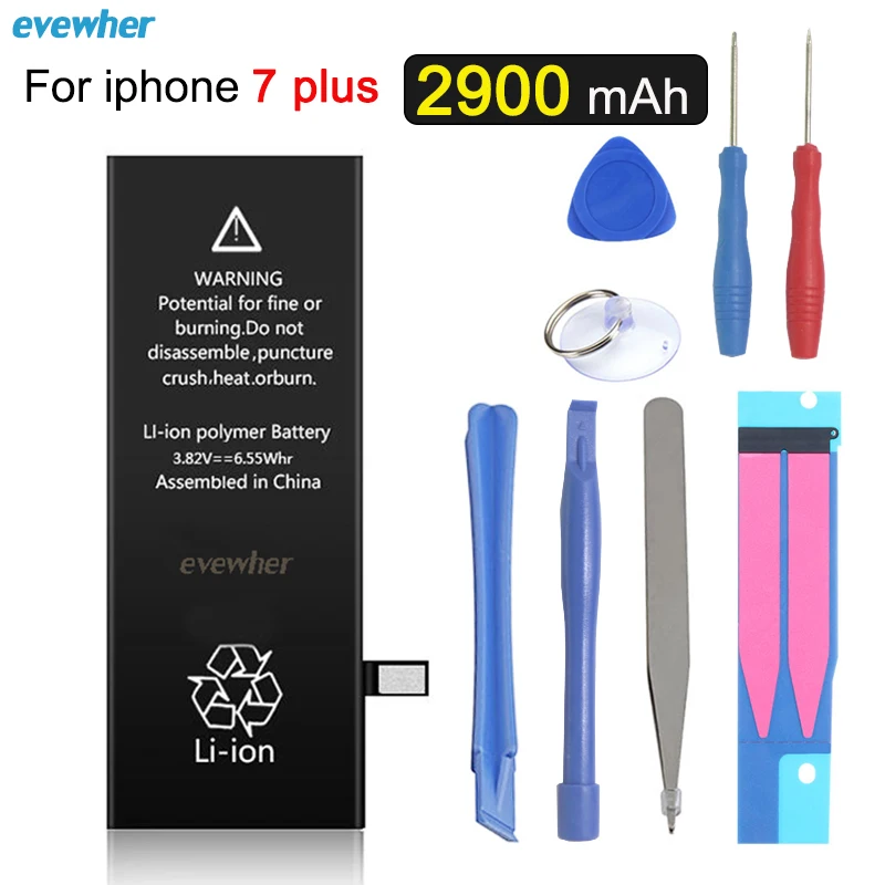 

For Iphone 7 Plus Battery High Capacity Batery For Iphone 7plus Replacement Batteries 2900mah Lipolymer Battery Free Tools