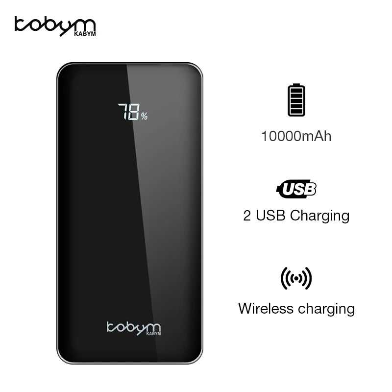 

Kabym 10000mah portable QI Portable Wireless Charger Power Bank Dual USB ports for iPhone 8 8plus X iPhone 10 for samsung s8 s9