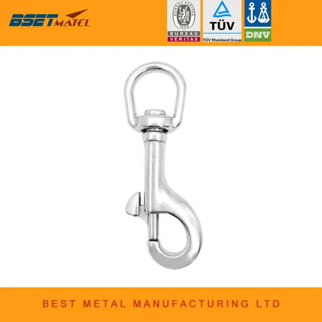 

83mm 304 Stainless Steel Swivel-Eye Bolt Spring Snap Hook Round Eye Swivel Quick Hook Hiking Camping Carabiner Pet Chains