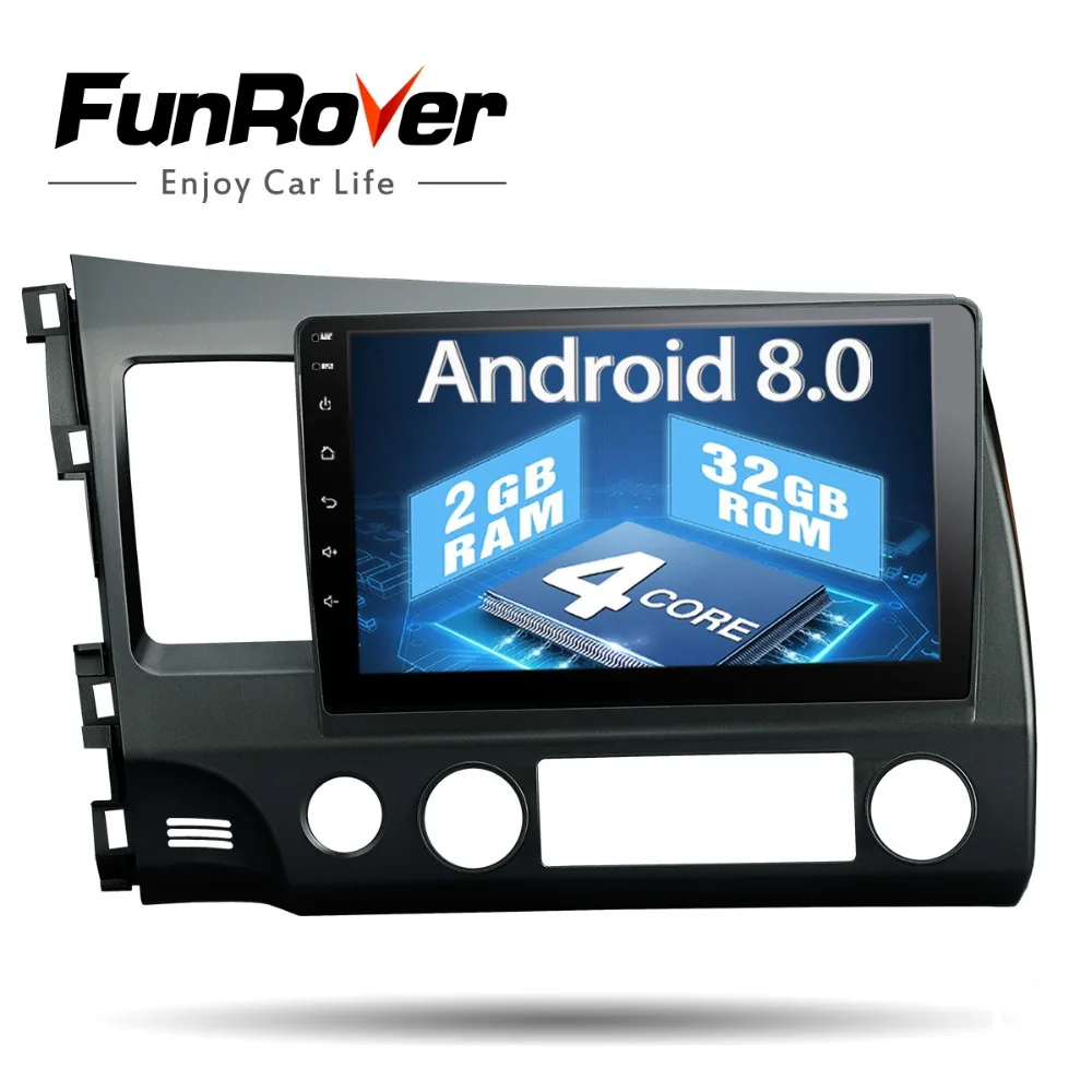 

Funrover 2G android 8.0 2 din car dvd gps player for honda civic 2006-2011 car radio video player gps navigation car stereos rds