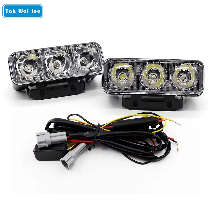 

Tak Wai Lee 2x LED Strobe Flash Warning DRL Daytime Running Light Waterproof Car Styling Turn Signal Steering Fog Parking Lamp