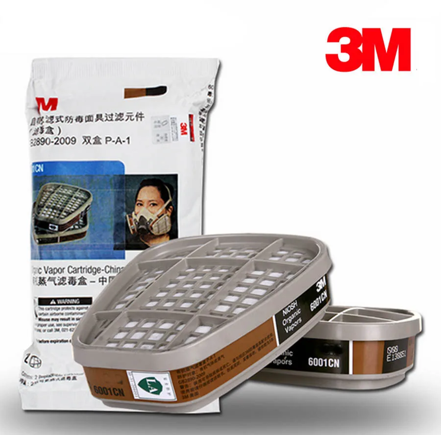 3M 6001 Organic Vapor Respirator Filter Cartridge for 3M 7502 6200 6800 Gas Mask 1pair/2pair/5pair/9pair