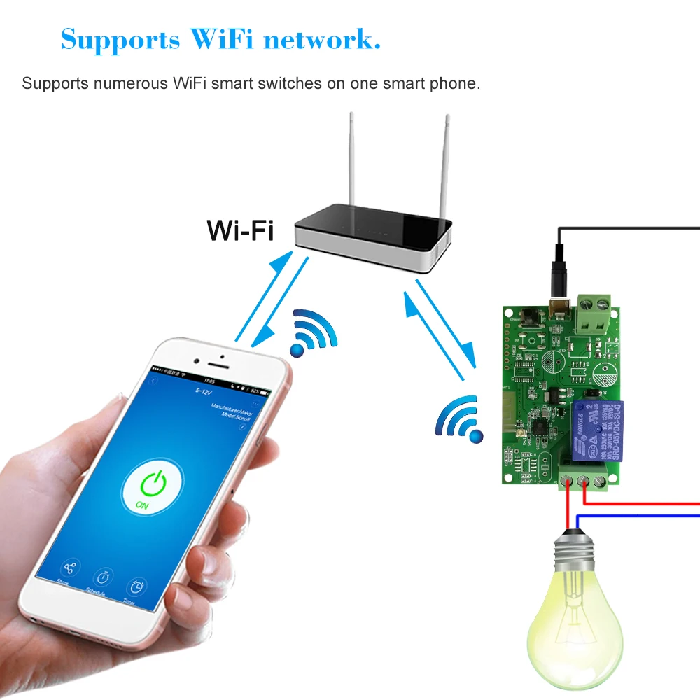 EWeLink 5 В/12 В/220 В Wifi переключатель беспроводной релейный модуль пульт дистанционного управления для Android/IOS приложение управление для умного дома