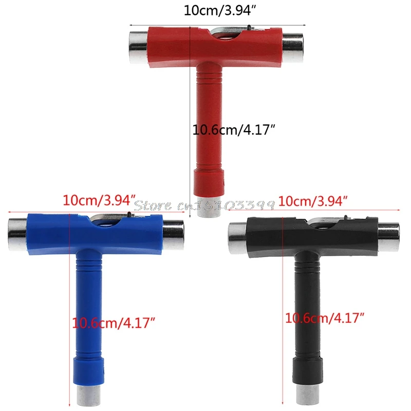 Universal Roller Skate Wrench Skateboard T Shape Tool Multi Function