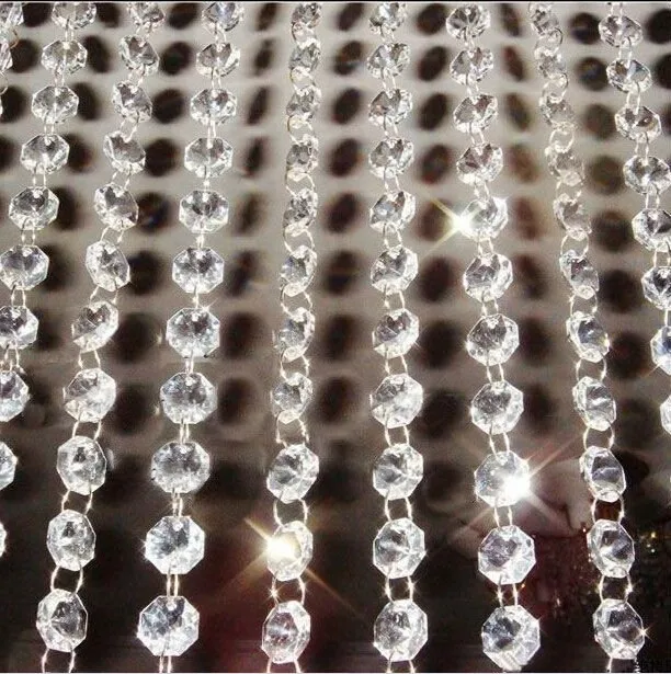 

40 Meters Crystal AAA 14mm Beads Octagon Chains Strand Garland Glass Wedding Christmas Supplies