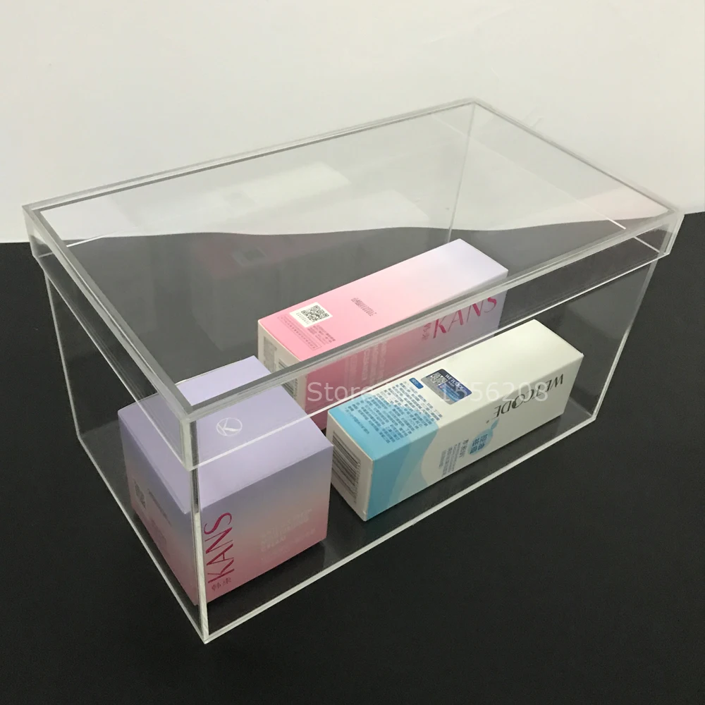 

High Clear Acrylic Display Box Show Case With Removable Lid For Mini Perfume Bottle Cosmetic Organizer Jewelry Crafts Display