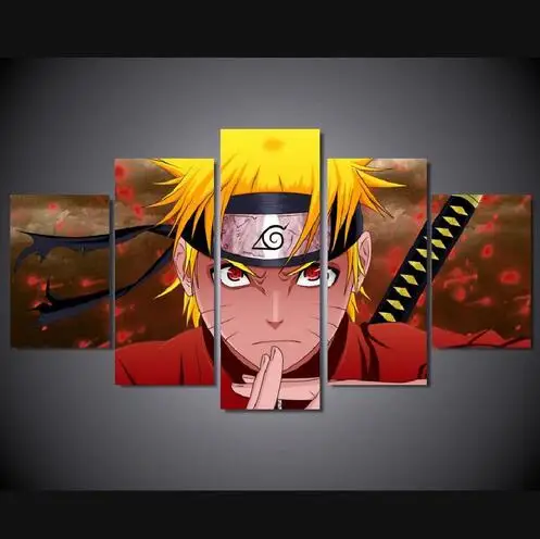 

5 Pieces/sets Canvas Art Canvas Paintings 5 Panel Anime Naruto Uzumaki Naruto Decorations For Home Wall Art Prints Canvas\A208