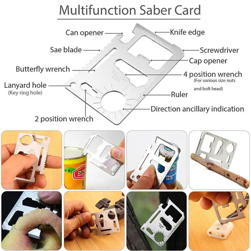 Outdoor Survival Gear Emergency Equipment for Camping Hiking Survival Tools Whistle SOS Flashlight Tactical Pen First Aid Kit (7)