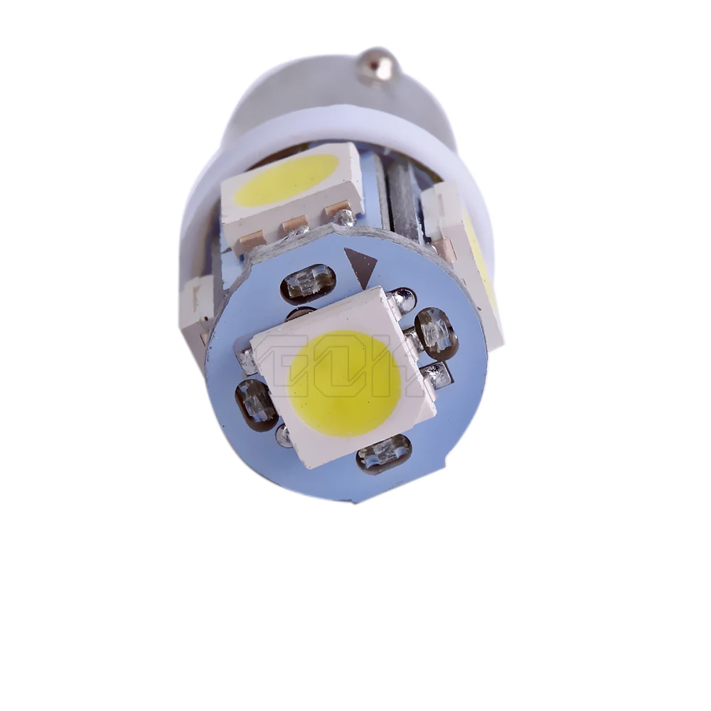 100 шт. BA9S T4W H16W SMD СВЕТОДИОДНЫЙ 5smd 5 светодиодный световой индикатор автомобиля внутренний клин для лампочек лампа BA9S 5SMD 5050 3 фишки дневные ходовые огни 12 V Белый Цвет