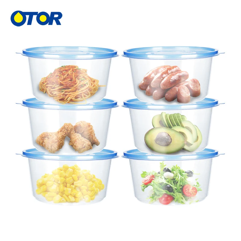 

OTOR 10pcs 18oz 20oz 27oz Disposable Lunch Box with Lid Take Away Food Container Salad Bowl Clear PP Box for Fast Food Bento