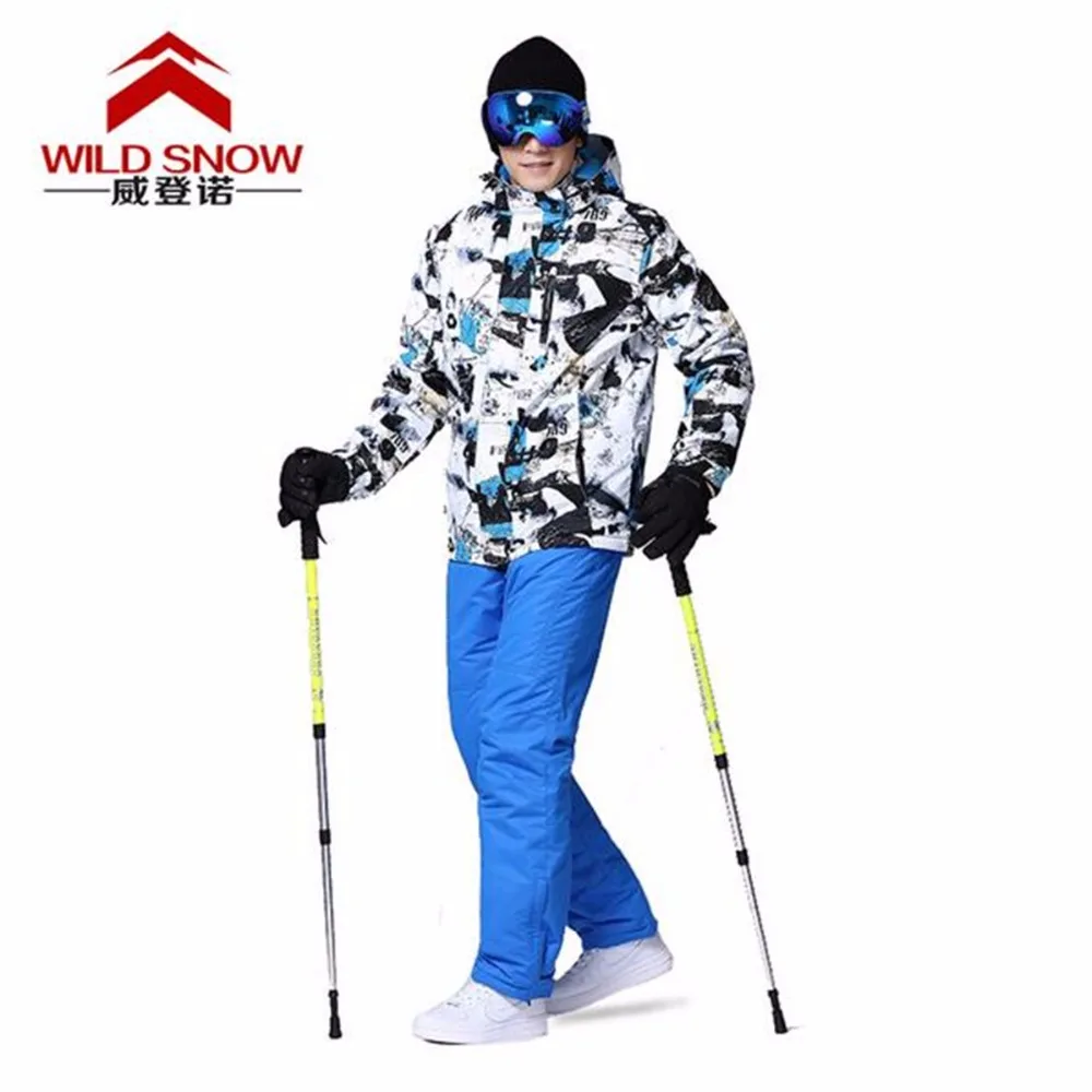 

Professional Men Ski Suits Jackets + Pants Warm Winter Waterproof Skiing Snowboarding Clothing Set Brand